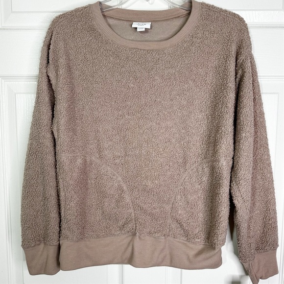 NWT Jenni Intimates Fuzzy Knit Cozy Crewneck & Jogger Set in Toffee Women’s S - Picture 2 of 10
